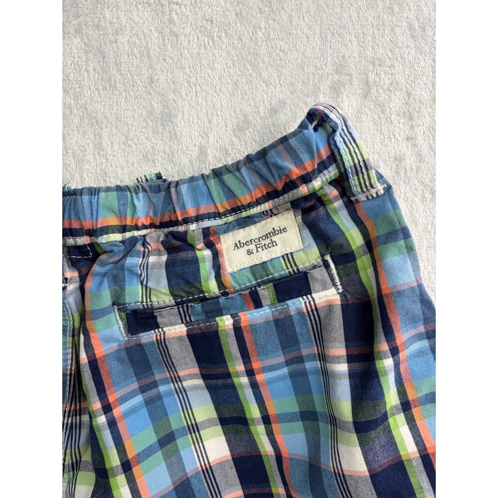 Abercrombie Flat Front Men's Plaid Shorts - Blue/Green - Size Large - Picture 8 of 10